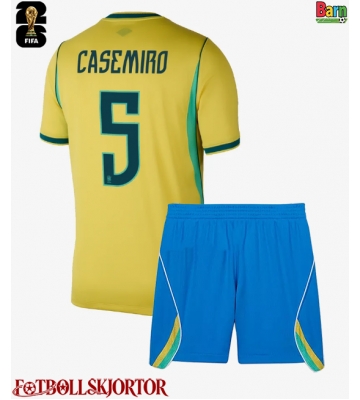 Brasilien Casemiro #5 Hemmakläder Barn VM 2026 Kortärmad (+ Korta byxor)